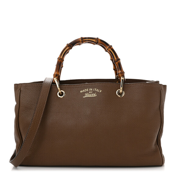 Gucci Pebbled Calfskin Medium Bamboo #187688G68B - Picture 1 of 12